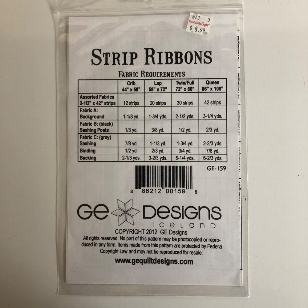 Quilt Patterns Bundle (3) Stackables 2 Strip Ribbons Christmas Kisses - Picture 6 of 8